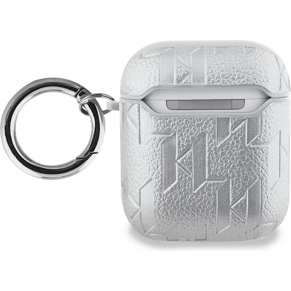 Thumbnail - Karl Lagerfeld AirPods 1/2 PU Embossed Karl Head Case (Kopfhörer Hülle), Kopfhörertasche + Schutzhülle, Grau