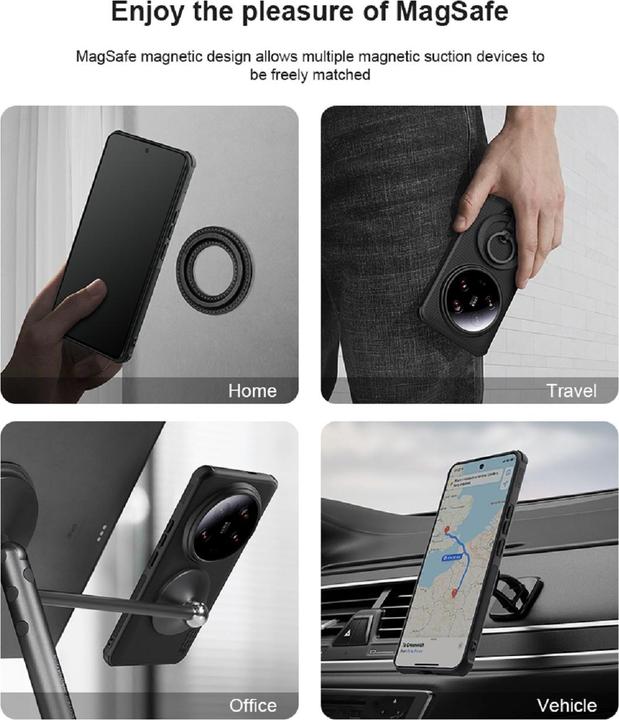 Actual product image Nillkin Super Frosted PRO Magnetic Back Cover for Xiaomi 14 Ultra Black (Xiaomi 14 Ultra)