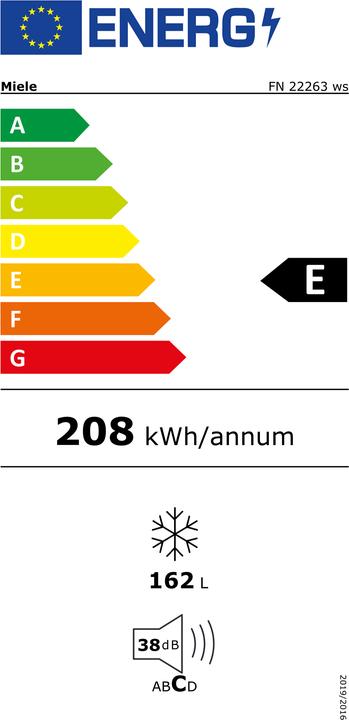 Energie-Label Miele FN 22263 ws (Freistehend, 162 l)