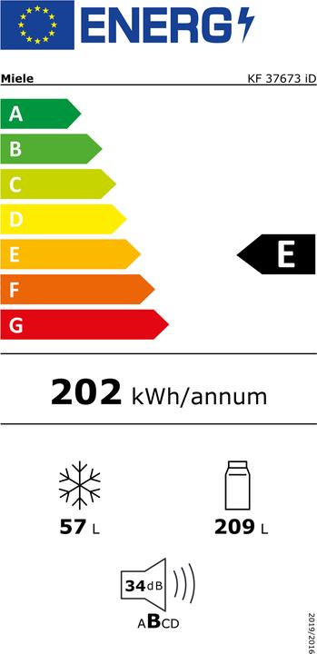 Energy Label Miele KF 37673 iD Re (266 l)