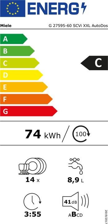 Label énergétique Miele G 27595-60 SCVi XXL