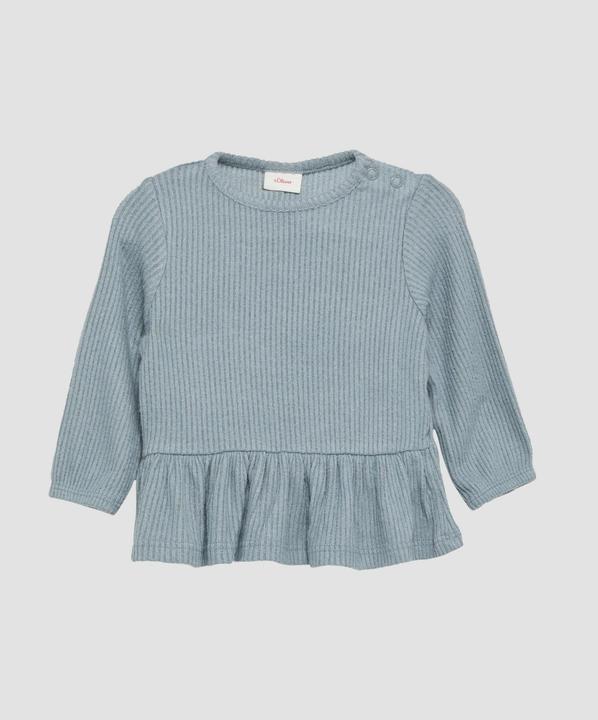 S.Oliver T-Shirt Angerautes Langarmshirt mit Rippstruktur (74)