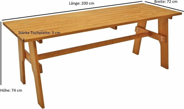 Produktbild Degamo Gartentisch FREITAL (200 x 72 x 74 cm)