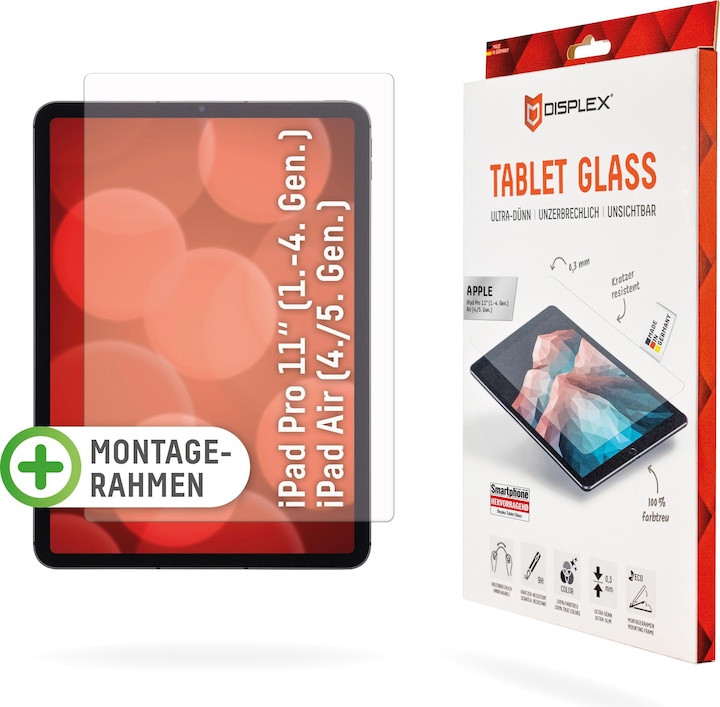 Productafbeelding Displex Tabletglas, tablet beschermglas (1 Stuk, iPad Air 2022 (5e gen), iPad Air 2020 (4e generatie), iPad Pro 11 2018 (1e Gen), iPad Pro 11 2020 (2e generatie), iPad Pro 11 2021 (3e generatie))