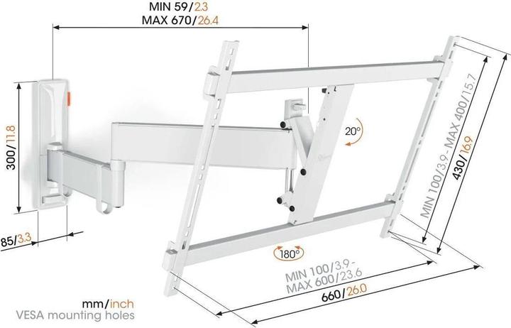 Actual product image Vogels TVM 3645 (Wall, 77", 35 kg)