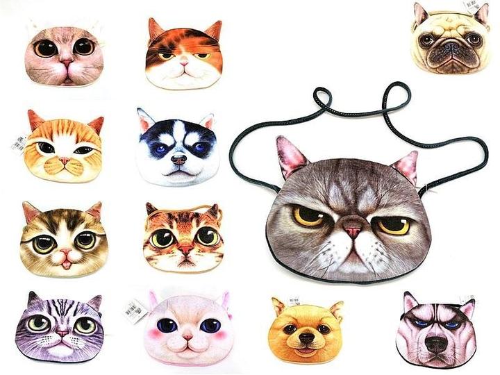 Actual product image Adar Velourshandtasche Katze 22x17cm MIX