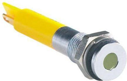 Produktbild RS PRO 6mm flush satin chrome LED, yellow 24Vdc