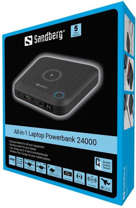 Produktbild Sandberg All-in-1 (24000 mAh, 60 W, 88.80 Wh)