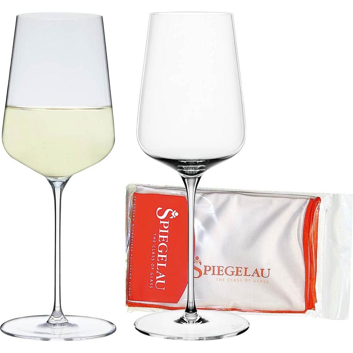 Spiegelau Definition Weissweingläser + Poliertuch, Weingläser, Transparent