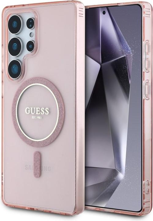 Actual product image Guess HC Magnetic IML Glitter Circle case for Samsung Galaxy S25 Ultra pink (Samsung Galaxy S25 Ultra)