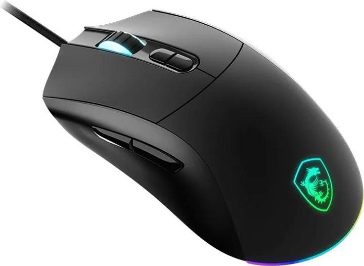 Actual product image MSI Forge GM320 Gaming Maus, Black, USB (Cable)