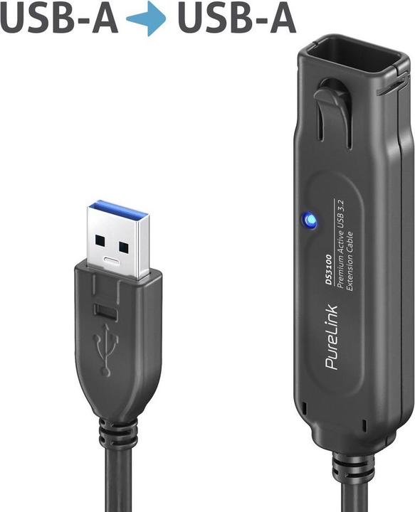 Produktbild Purelink USB 3.0-Verlängerungskabel DS3100-150 15 m (15 m, USB 3.1, 5 W)