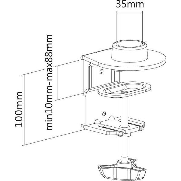 Thumbnail - Multibrackets Tischklemme (Tisch), Monitor Halterung, Schwarz