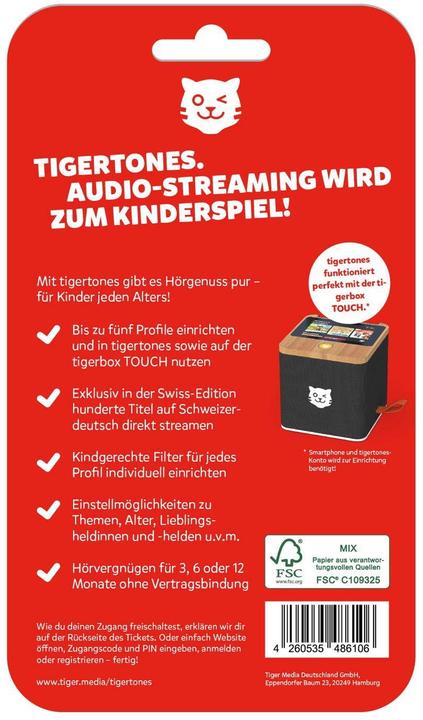 Actual product image Tigermedia tigertones - Ticket 3 months Swiss-Edition (German)