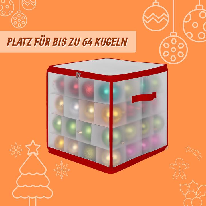 Produktbild Relaxdays Weihnachtskugel Aufbewahrungsbox (36 cm, 1x)
