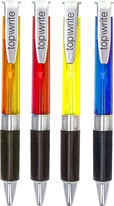Productafbeelding Topwrite 4 balpennen met comfort grip (Veelkleurig, 4x)