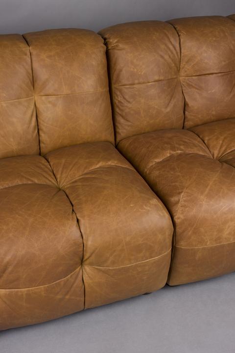 Produktbild Dutchbone Sofa Hackman 4,5-Seater Leather Cognac