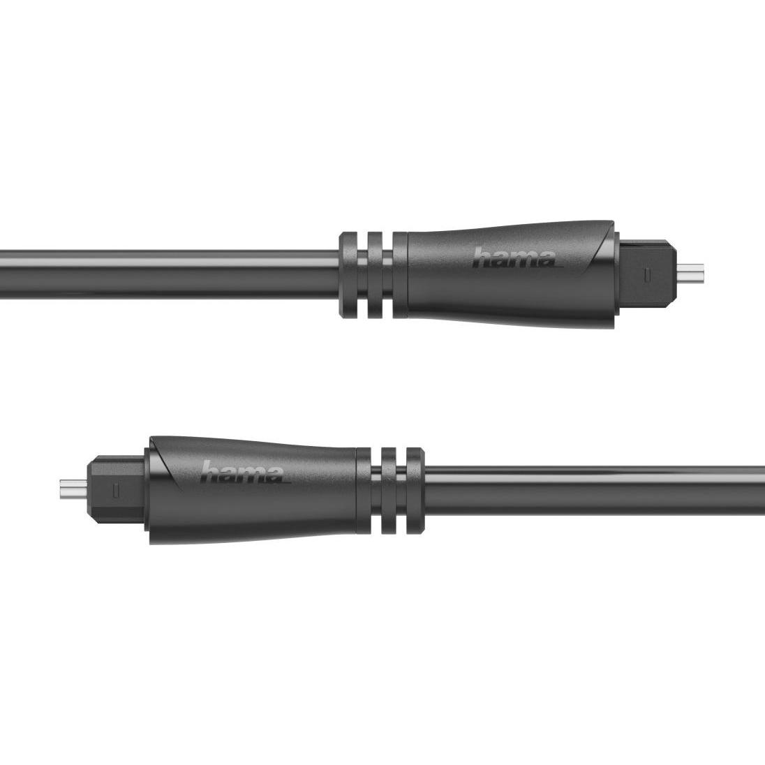 Thumbnail - Hama Audio-Lichtleiter-Kabel, ODT-Stecker (Toslink), 0,75 m (0.75 m, TOSLINK), Audio Kabel
