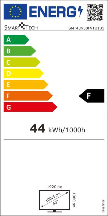 Energy Label Smart Tech SMT40N30FV1U1B1 (40", LED, Full HD)