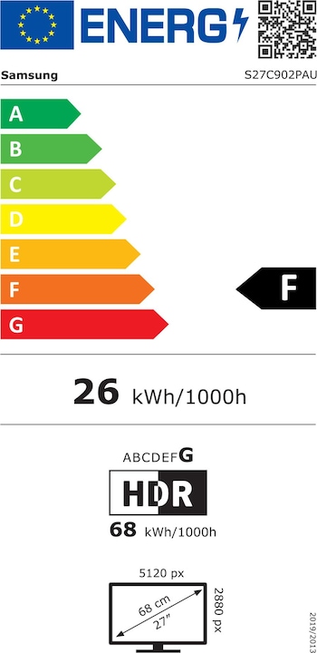 Energie-Label Samsung LS27C902PAUXEN (5120 x 2880 Pixel, 27")