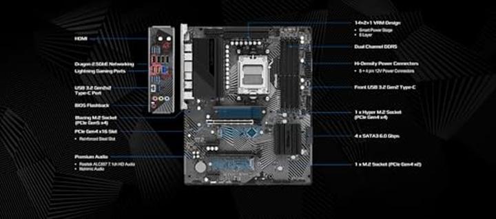 Actual product image AsRock B650 PG Lightning (AM5, AMD B650, ATX)