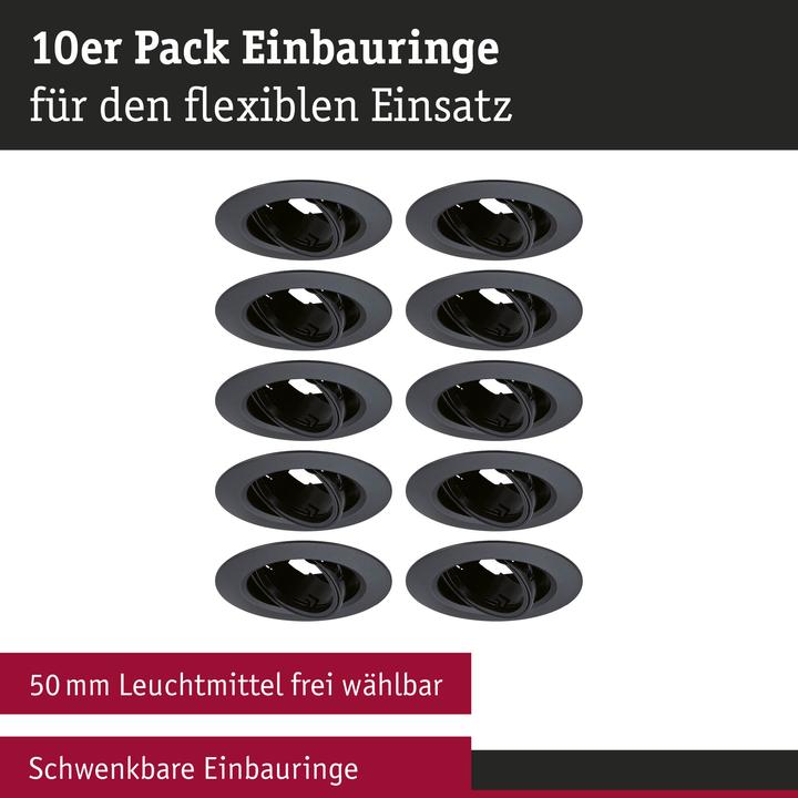 Produktbild Paulmann Einbauleuchte 10er-Pack schwenkbar (GU10)