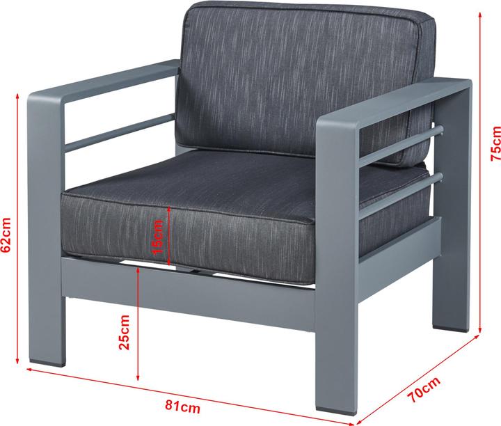 Actual product image Casa.Pro Outdoor armchair set with table Avise 3-piece aluminium