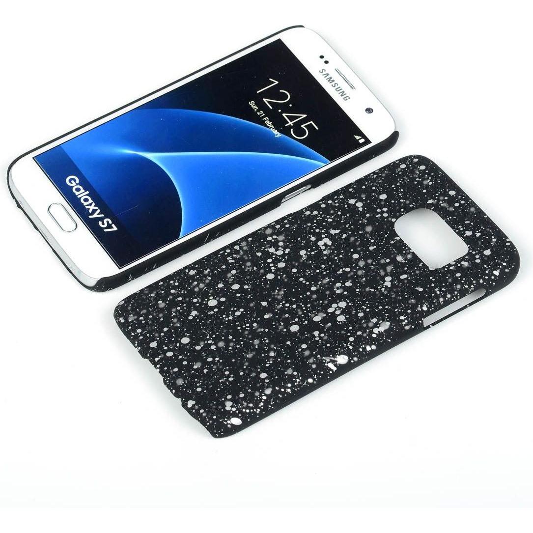 König Design Handy Hülle Schutz Case Bumper Schale für Samsung Galaxy S7 3D Sterne Weiss Neu (Samsung Galaxy S7), Smartp...