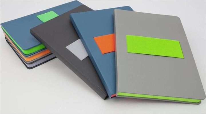 Image du produit Sigel Notizbuch A5 Linescape hellgrau/orange (A5, Quadrillé, Couverture rigide)