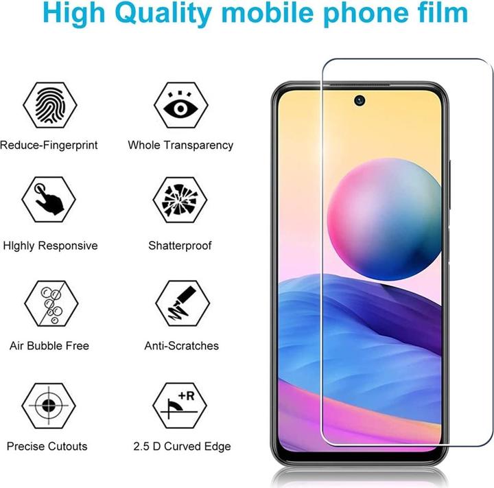 Actual product image Screenguard Xiaomi Redmi Note 10 5G bulletproof glass protective film Case Friendly Design (1 pcs., Xiaomi Redmi Note 10 5G)