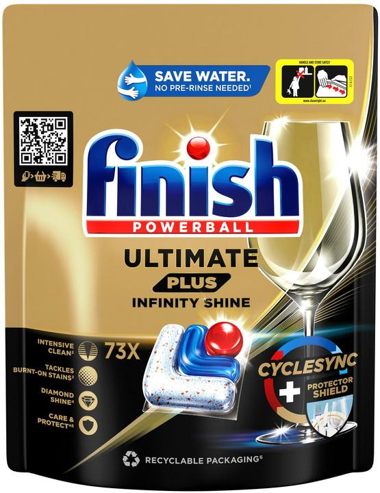Actual product image Finish Ultimate Plus Infinity Shine Machine Rinse Detergent 2 x 73 Tabs (Tabs, 146 Washing cycles)