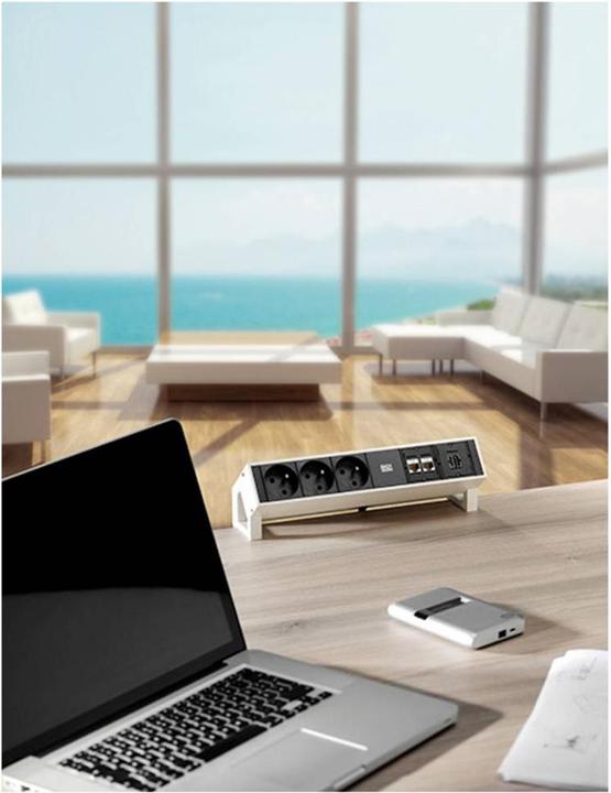 Produktbild Bachmann DESK2 2xCEE7/7 1xHDMI 1x CAT6 USBCharger 2xTyp A 5,2V/2,15A (2x, CEE 7/3, 1.50 m)