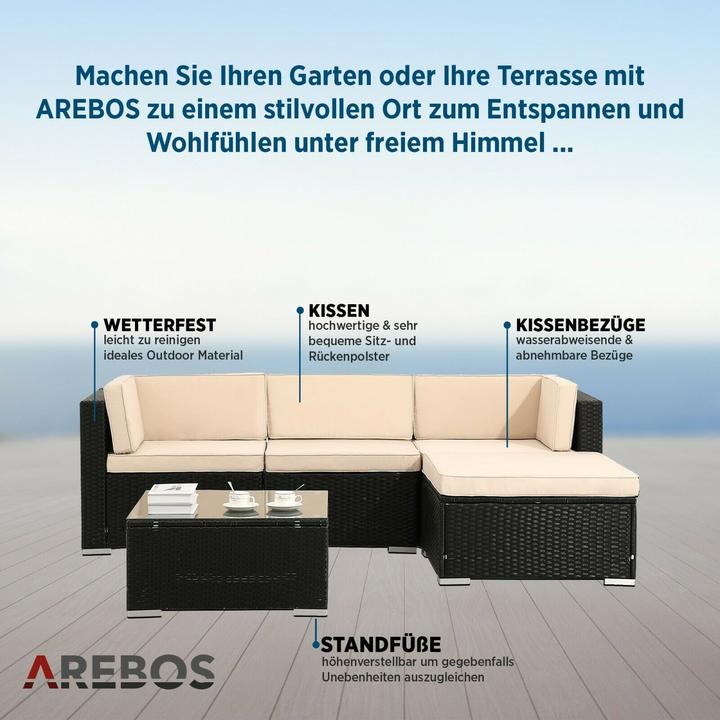 Produktbild Arebos Polyrattan - Sitzgruppe