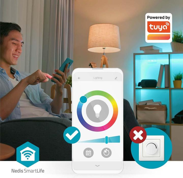 Produktbild Nedis WIFILRC20E27 SmartLife Vollfärbige LED-Lampe WLAN E27 806 lm 9 W RGB + weiss veränderbar 2700 (E27, 806 lm, 2x)
