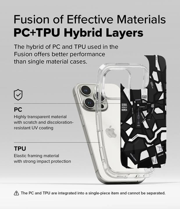 Immagine prodotto Ringke Case for iPhone 16 Pro FUSION DESIGN SEOUL MAP BLACK (Apple iPhone 16 Pro)