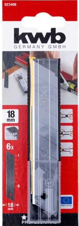 Immagine prodotto kwb Lame a scatto 18 mm in acciaio al carbonio 023406 6 pz. (Taglierini)