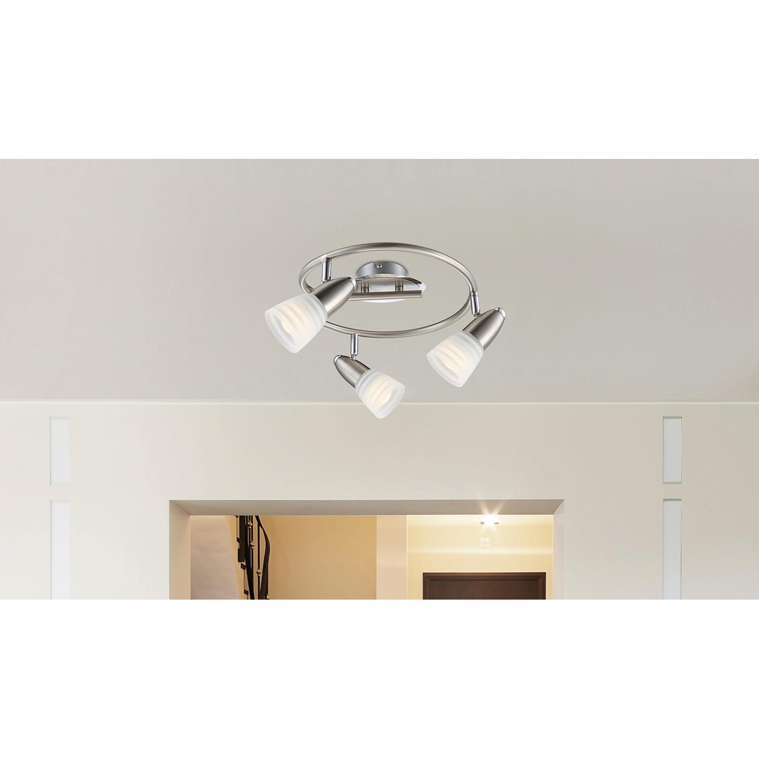 Thumbnail - Globo, Wandleuchte + Deckenleuchte, LED Deckenleuchte nickel matt 3xE14 LED (350 lm, E14)