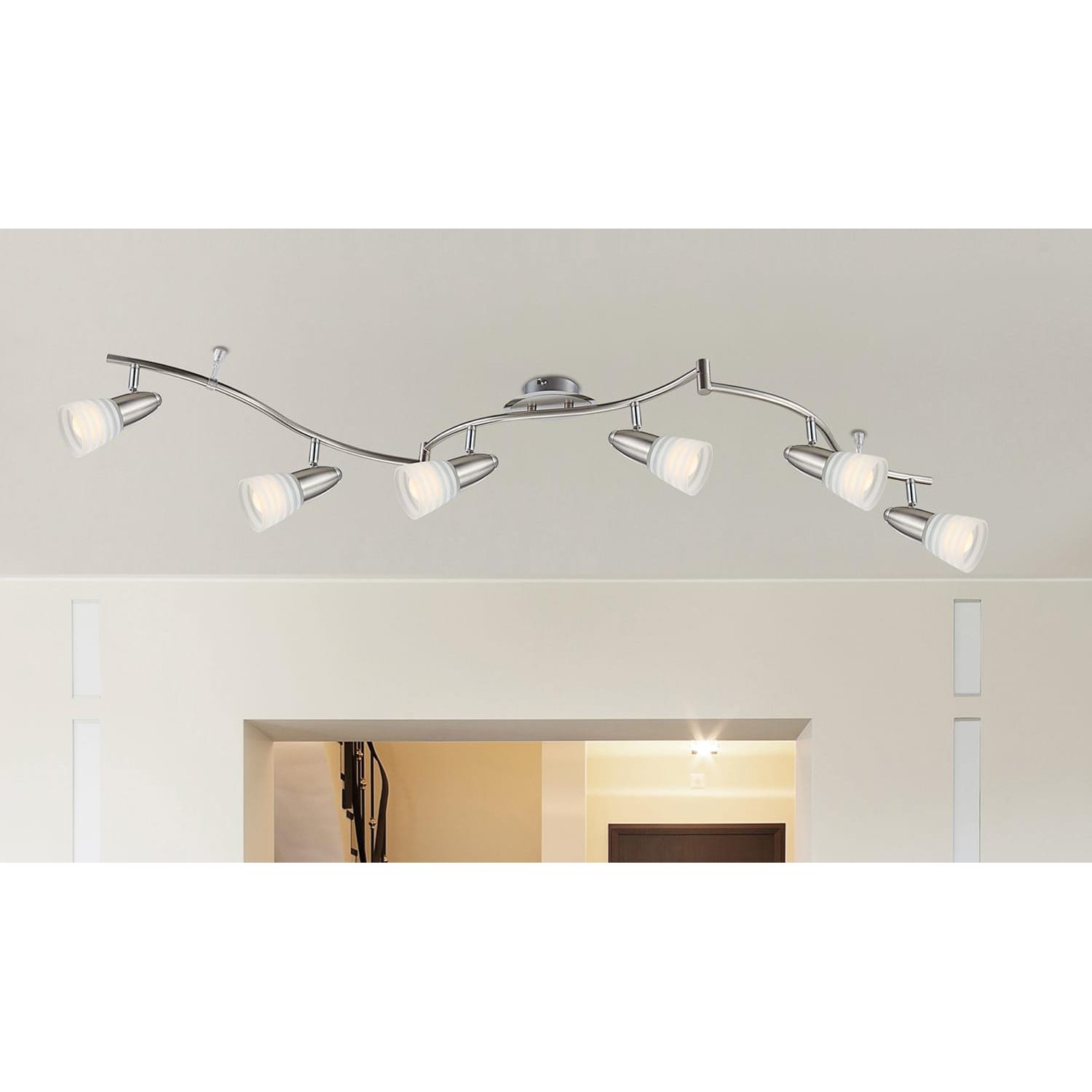 Thumbnail - Globo, Wandleuchte + Deckenleuchte, LED Deckenleuchte nickel matt 6xE14 LED (350 lm, E14)