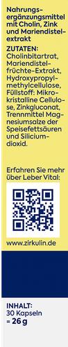Actual product image zirkulin Circulin liver vital high 30s (30 Piece, Capsules, 43 g)