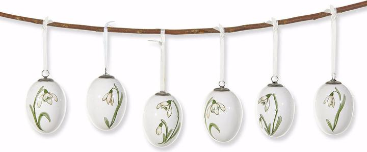 Loberon Osterei 6er Set Willmare weiss/grün (6x)