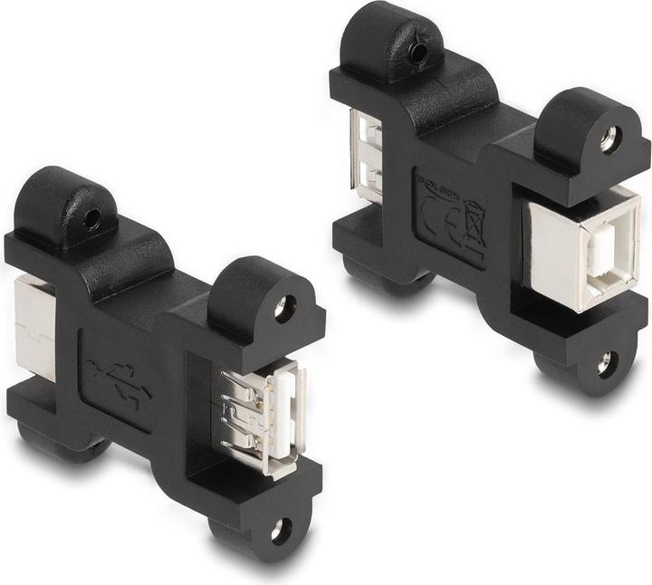 Delock USB 2.0 adapter type A socket to type B socket with screw connection (USB, USB-A, 4 cm)