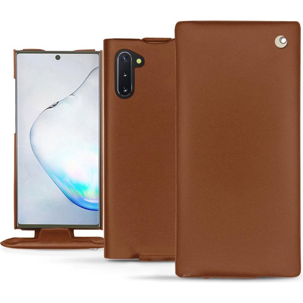 Noreve Lederschutzhülle vertikal (Samsung Galaxy Note 10), Smartphone Hülle, Braun