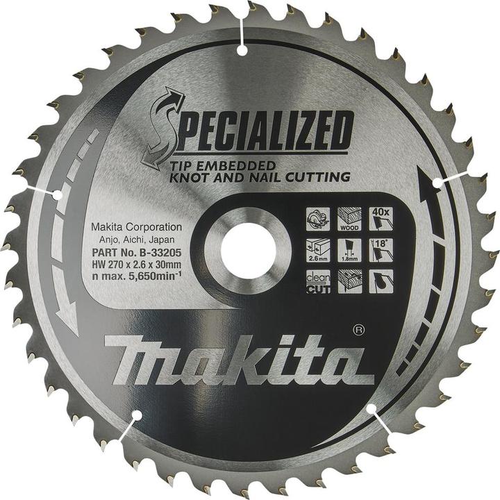 Productafbeelding Makita SPECIALIZED zaagblad 270x30x40Z