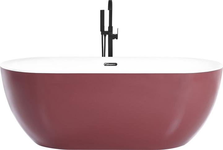 Image du produit Beliani Baignoire à poser bordeaux ovale 170 x 80 cm CARRERA (240 l, 170 cm, 80 cm)