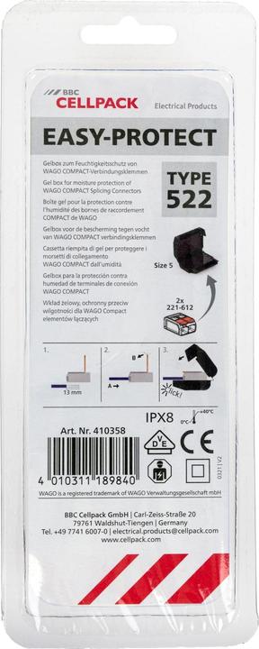 Actual product image CellPack Gel Box 522, IPx8, with Wago Compact terminals