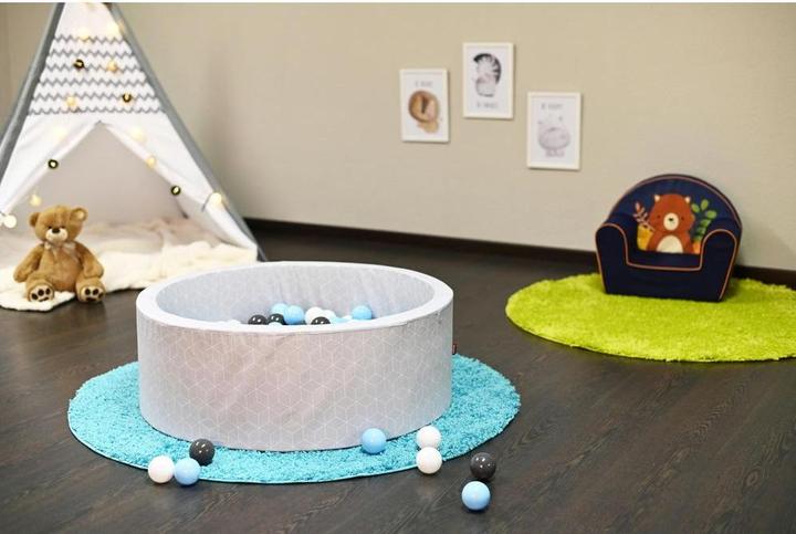 Produktbild Knorrtoys Bällebad soft - "Geo cube grey" - 300 balls creme/grey/lightblue (ca. 6cm Durchmesser)