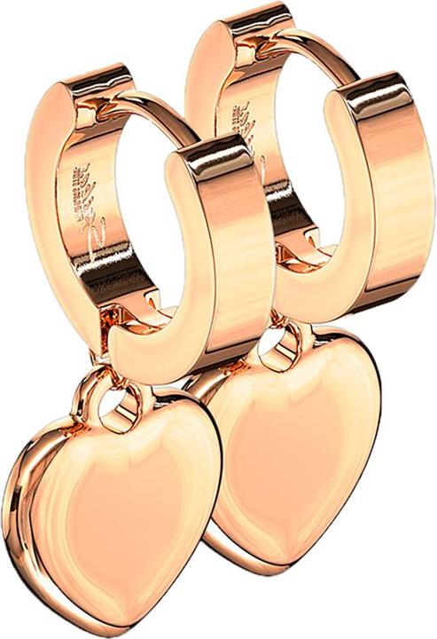 Image du produit Star Piercing Boucles d'oreilles à clapet or rose avec pendentif coeur (sans laiton, Acier chirurgical 316L)