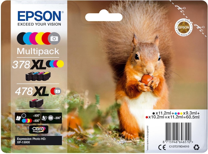 Produktbild Epson 378XL/478XL Claria Photo HD Multipack (M, BK, Y, R, GY, C)
