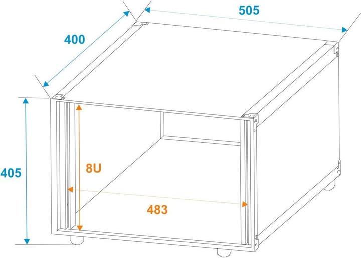Image du produit Roadinger Piste d'effets Studio 8U (Rack 19)