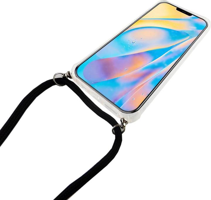 Produktbild König Design Apple iPhone 12 / 12 Pro Handykette Hülle mit Band zum umhängen Kordel Schwarz